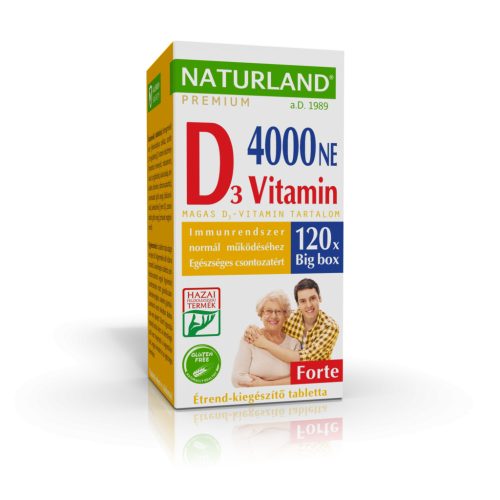 Prémium D-vitamin forte tabletta 4000NE 120 db - Naturland