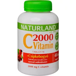   2000 mg C-vitamin + csipkebogyó-kivonat tabletta 40 db - Naturland