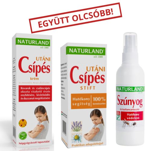 Csípés elleni csomag max 3 db-os (csípés utáni krém + stift + megelőző spray) - Naturland