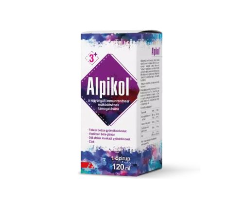 Alpikol gyógynövény szirup cinkkel, málna ízben 120ml - Alpen Pharma