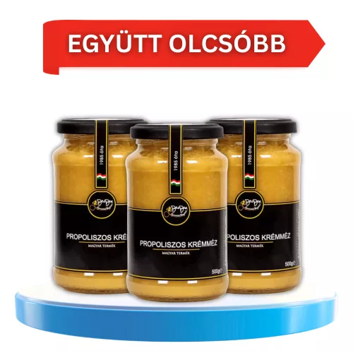 BeoBee Propoliszos krémméz üvegben 3 db-os NAGY csomag - 3x500g