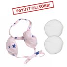 Fejre köthető fülpárna szett: huzat 6-12 év Rózsaszín alapon kék csillagos +2 fülpárna természetes parajdi sóval töltve