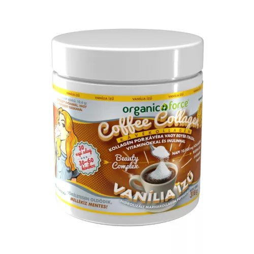 VANÍLIA ízű Coffee Collagen – Kávékollagén, Kollagén por kávéba vagy egyéb italba vitaminokkal