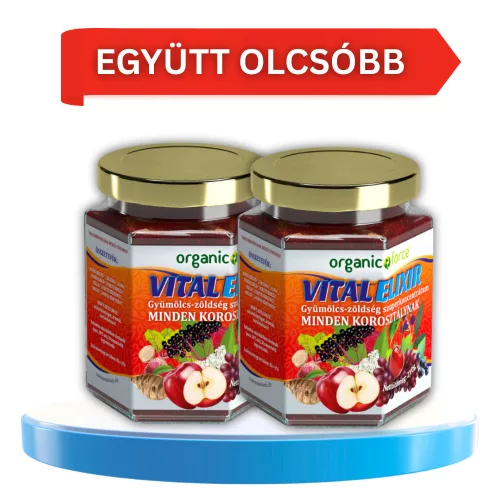 2 db Organic Force VitalElixír, gyümölcs-zöldség szuperkoncentrátum minden korosztálynak, 2x210g