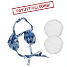 Fejre köthető fülpárna szett: huzat 1-3 év Kék háromszögek +2 fülpárna természetes parajdi sóval töltve