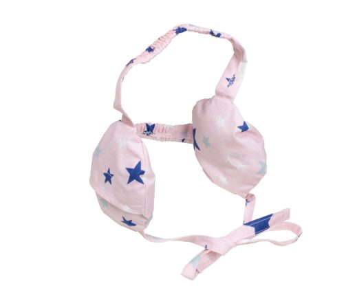 Fülpárnához fejre köthető huzat Náthastopshop 1-3 év Rózsaszín alapon kék csillagos