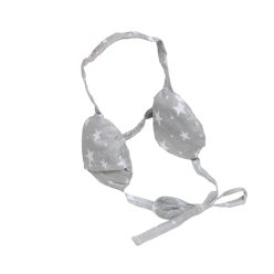   Fülpárnához fejre köthető huzat Náthastopshop 6-12 év Szürke alapon fehér csillagok