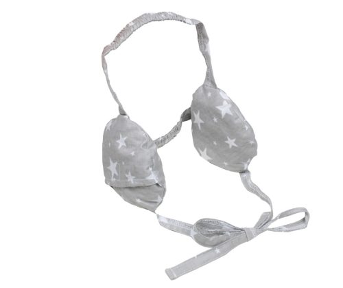 Fülpárnához fejre köthető huzat Náthastopshop 3-5 év Szürke alapon fehér csillagok