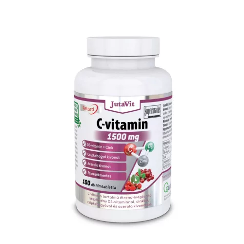 JutaVit C-Vitamin 1500mg +csipkebogyó +Acerola kivonat + D3 vitamin + Cink - 100 db