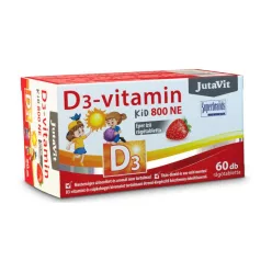   JutaVit D3-vitamin Kid 800NE (20µg) Eper ízű rágótabletta 60 db