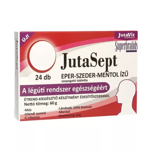 JutaSept Eper-szeder-menthol - 24 db szopogató tabletta