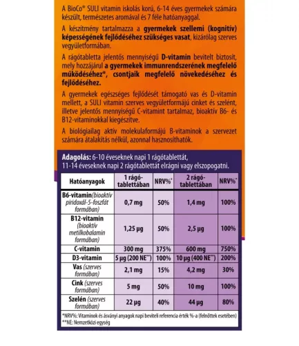 BioCo Suli Vitamin 90db rágótabletta 6-14 éveseknek