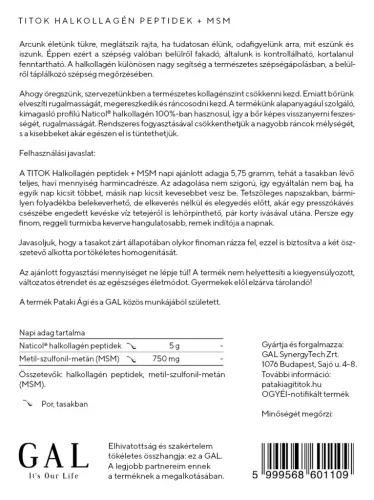 TITOK Halkollagén peptidek + MSM by Pataki Ági
