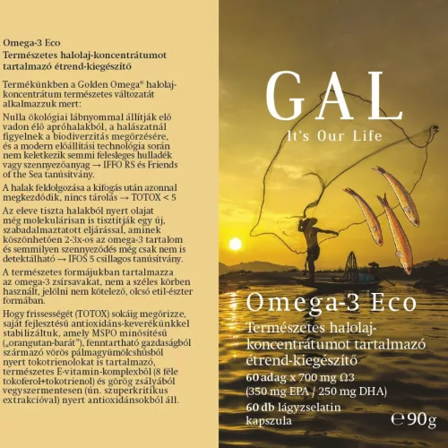 GAL Omega-3 Eco 700mg Omega-3 lágyzselatin kapszula 60db