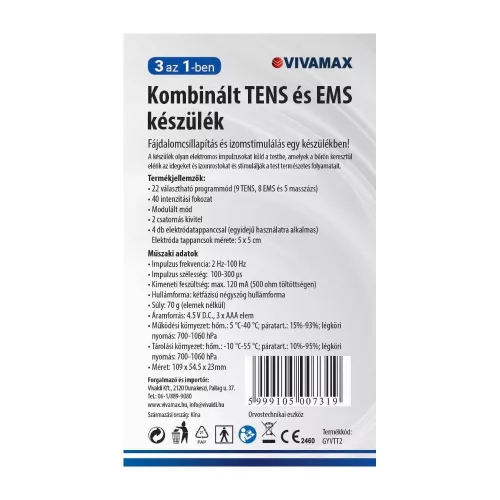 Kombinált TENS és EMS készülék - Vivamax