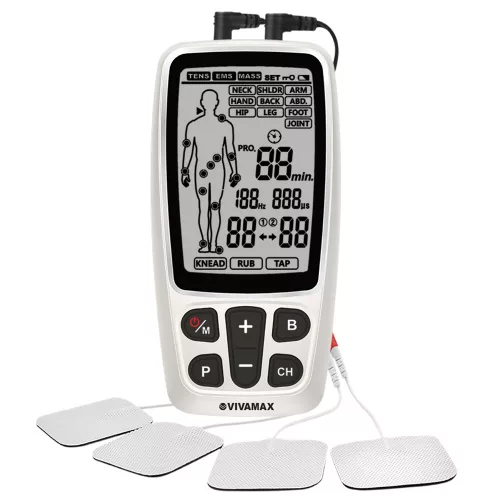 Kombinált TENS és EMS készülék nagy kijelzővel, akkumulátoros - Vivamax