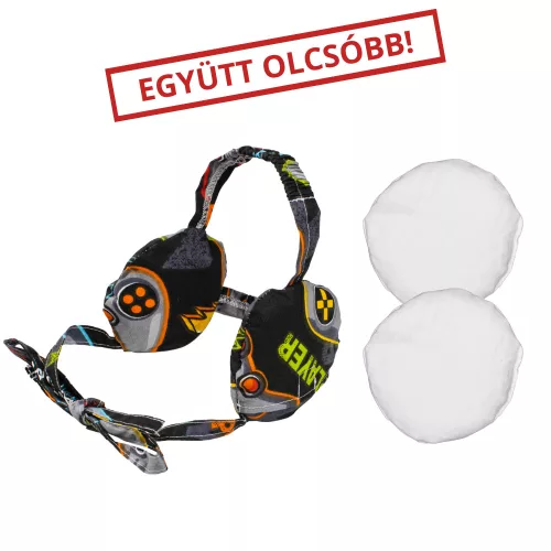Fejre köthető fülpárna szett: huzat 6-12 év Gamer +2 fülpárna természetes parajdi sóval töltve