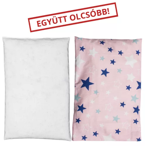 Sópárna huzattal kicsi 15x20 cm Rózsaszín alapon kék csillagok - Náthastopshop