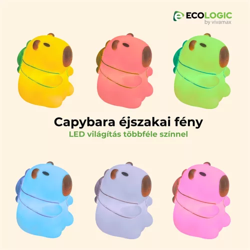 Capybara éjszakai fény gyerekszobába