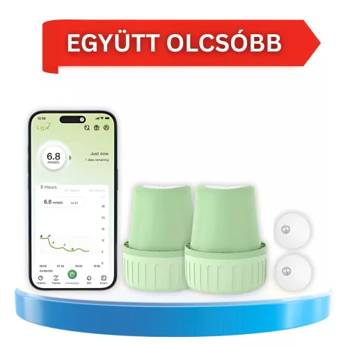  Linx CGM önellenőrző, szöveti cukorszint monitorozó szenzor 1 hónapra (2 db)