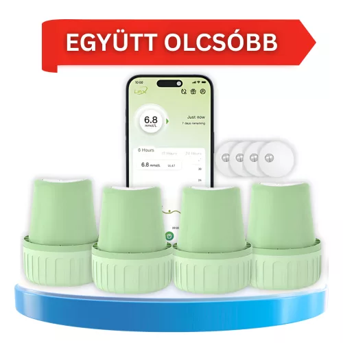  Linx CGM önellenőrző, szöveti cukorszint monitorozó szenzor 2 hónapra (4 db)