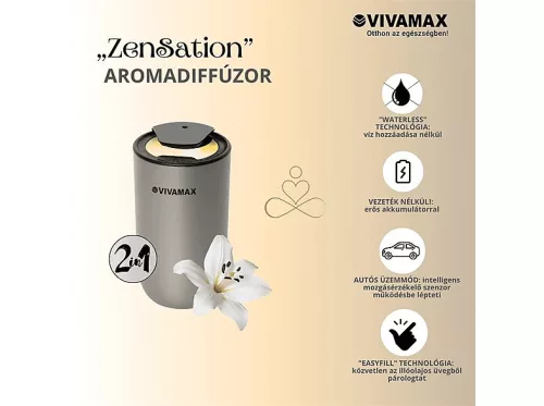 "ZenSation"  aromadiffúzor vezeték nélküli, víz nélküli - ezüst