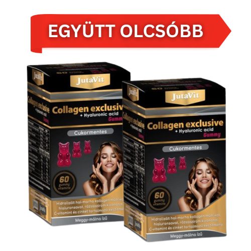 2 db-os JutaVit Collagen Exclusive + Hyaluronic acid Gummy -2x60 db gumivitamin
