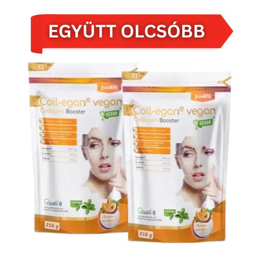 2 db-os JutaVit Coll-egan Vegan Collagen Booster – Narancs-maracuja ízben - 2x216g